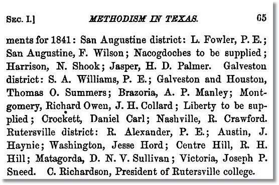 1841 Methodist Preacher Appointments